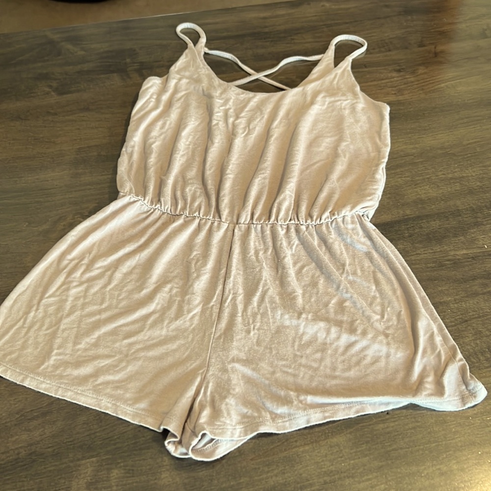 Nude strapless romper
